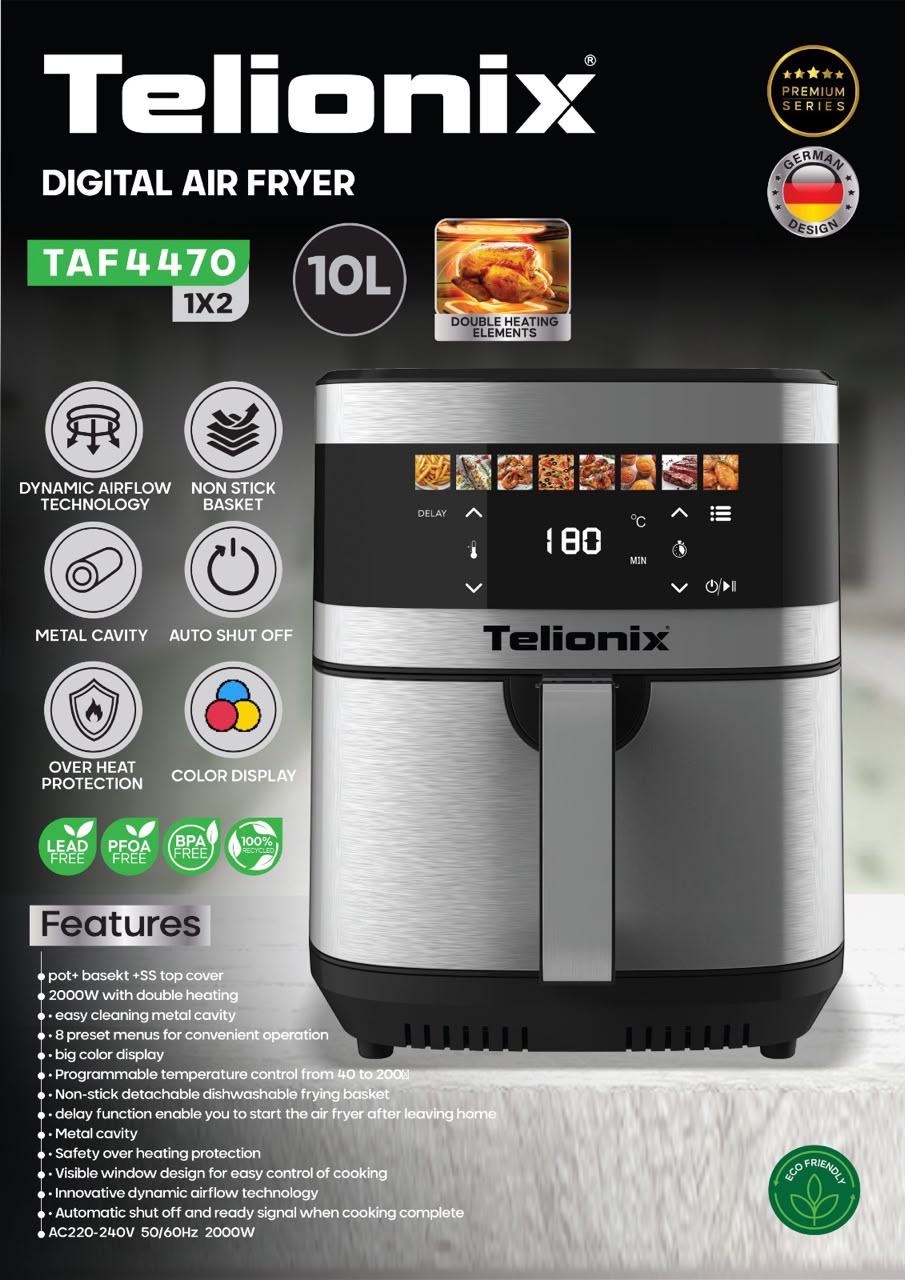 سرخ کن تلیونیکس مدل TAF4470 ظرفیت ۱۰ لیتر بدون روغن