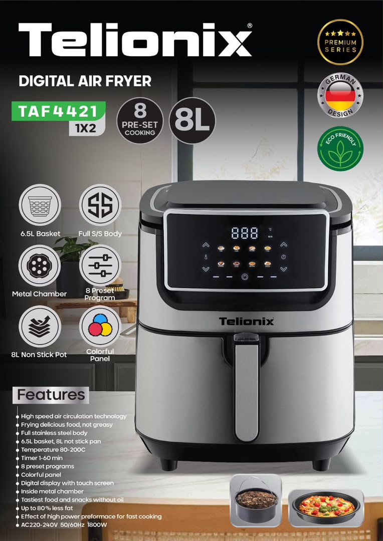 سرخ کن بدون روغن تلیونیکس مدل TAF-4421 ظرفیت 8 لیتری
