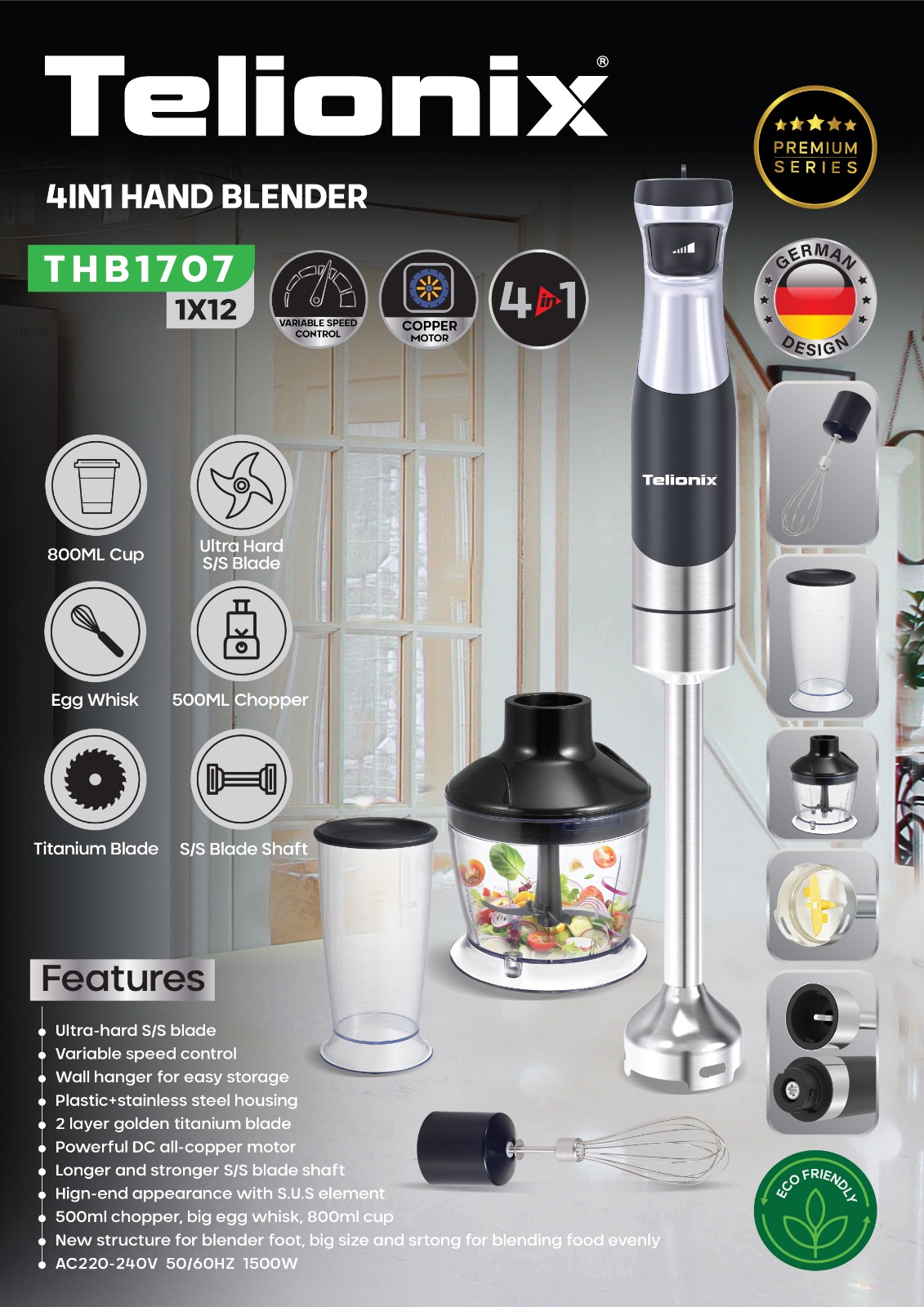 گوشت‌کوب برقی تلیونیکس THB1707 چندکاره