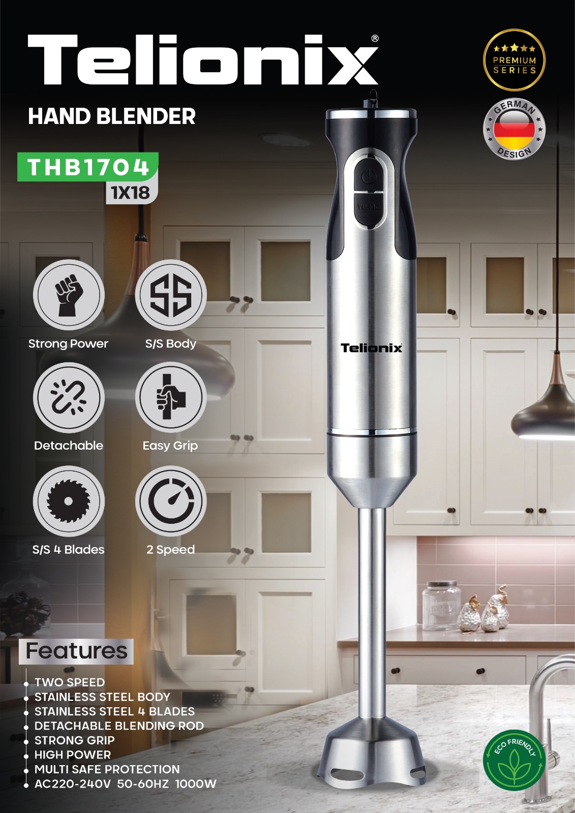 گوشت کوب برقی تلیونیکس مدل THB1704 تک کاره